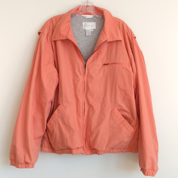 Vintage Geoffrey Beene Coral Windbreaker Sz L - Picture 3 of 11
